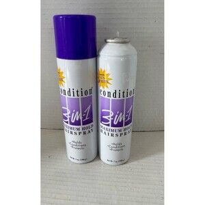 Lot of 2 Condition 3-in-1 Maximum Hold Hairspray with Sunscreen 7oz